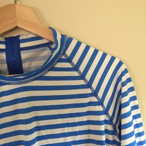 EUC - J. Crew Blue & White Rash Guard